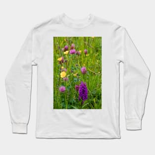 English Wild Flower Meadow Long Sleeve T-Shirt